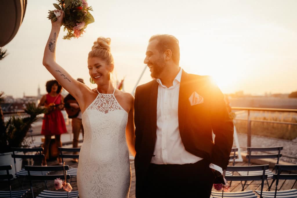 Rooftop Hochzeit München Hochzeitsplanerin Wassermelone 